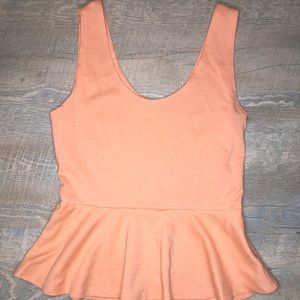 Coral Peplum Top